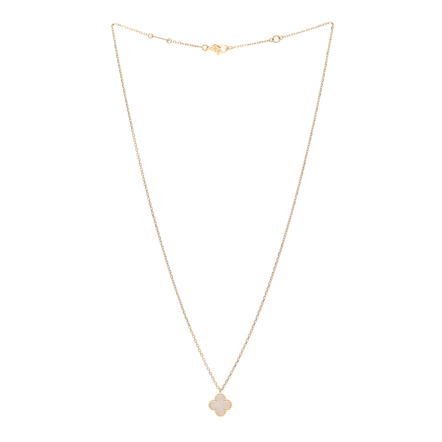 18K Yellow Gold Mother of Pearl Sweet Alhambra Pendant Necklace