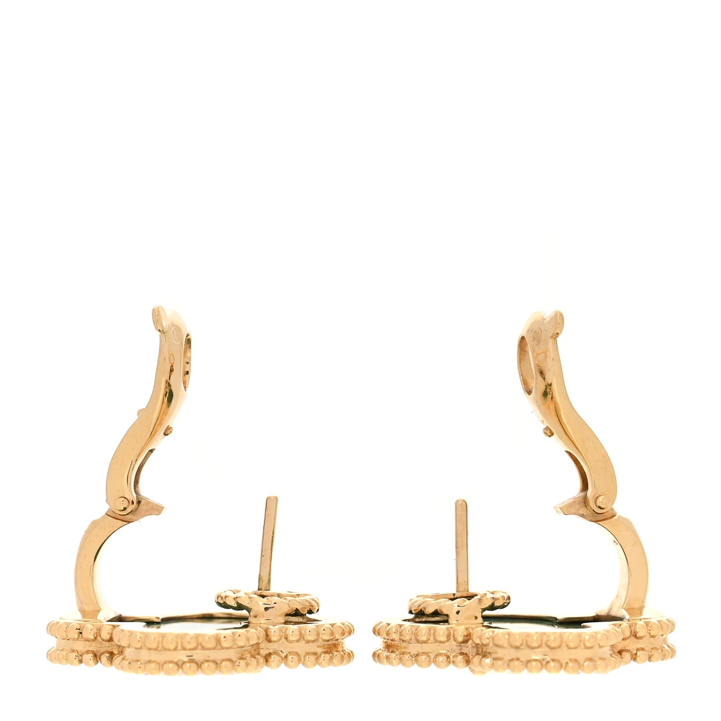18K Yellow Gold Malachite Magic Alhambra Earrings