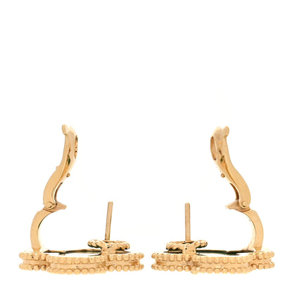 Van Cleef & Arpels 18K Yellow Gold Malachite Magic Alhambra Earrings 3 of 6