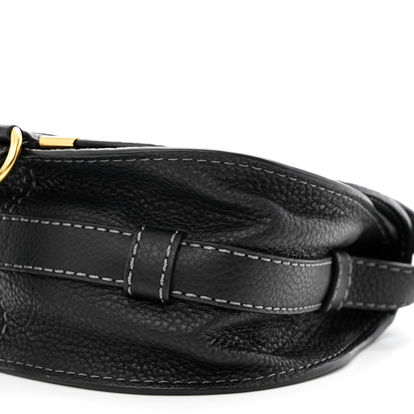Calfskin Mini Marcie Round Crossbody Bag Black