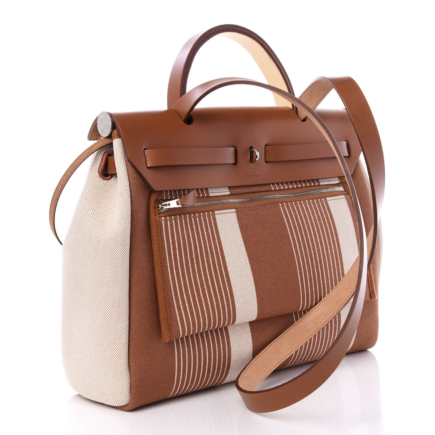 Vache Hunter Toile H Vibration Herbag Zip Retourne 31 PM Fauve Ecru Beige