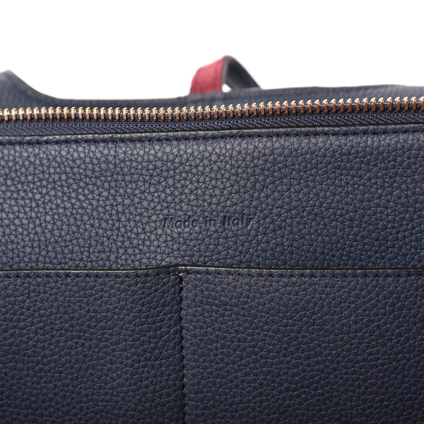 Baby Grained Calfskin Small Tri-Fold Bag Steel Blue