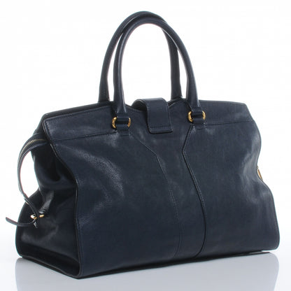 Saint Laurent Leather Medium Cabas Chyc Navy 3 of 7