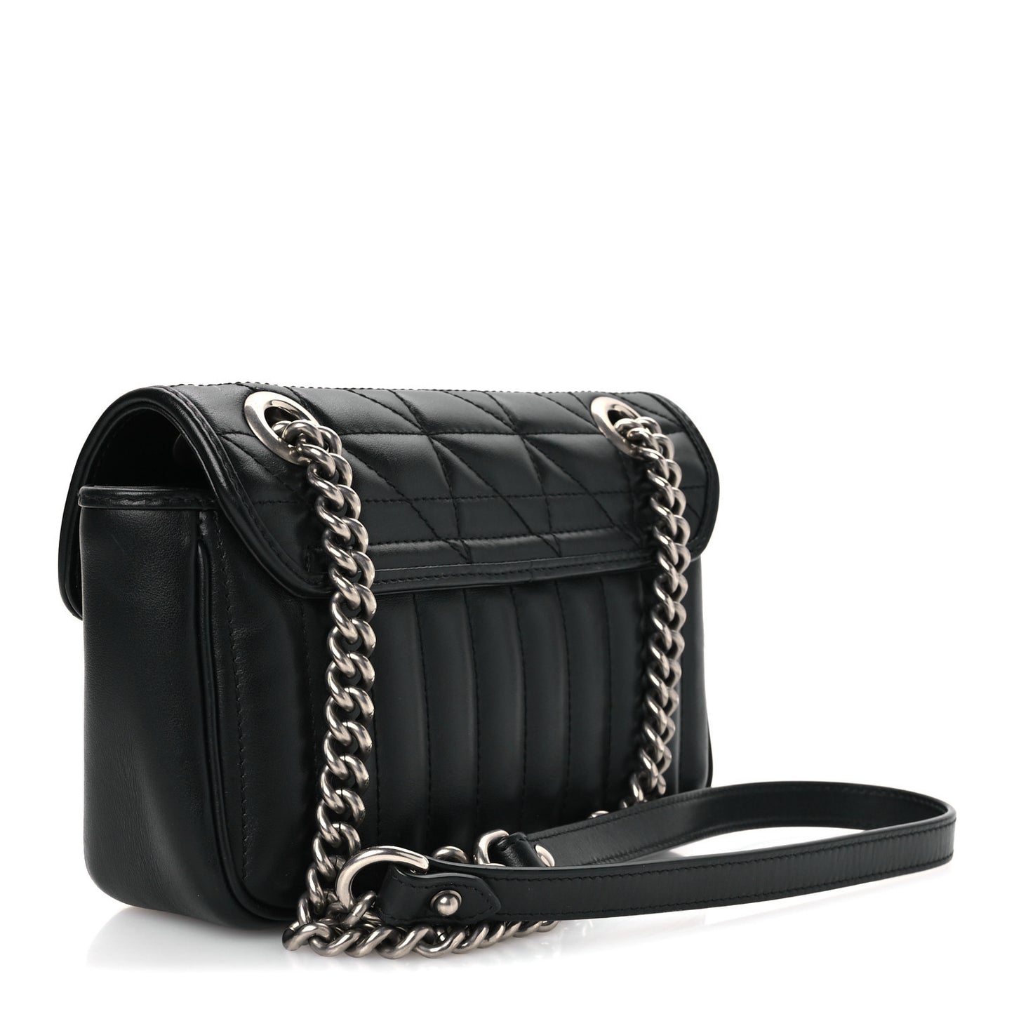 Calfskin Matelasse Aria Mini GG Marmont Shoulder Bag Black