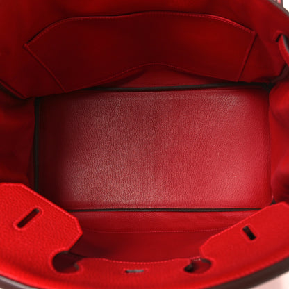 Hermes Taurillon Clemence Birkin 35 Rouge Casaque 5 of 17