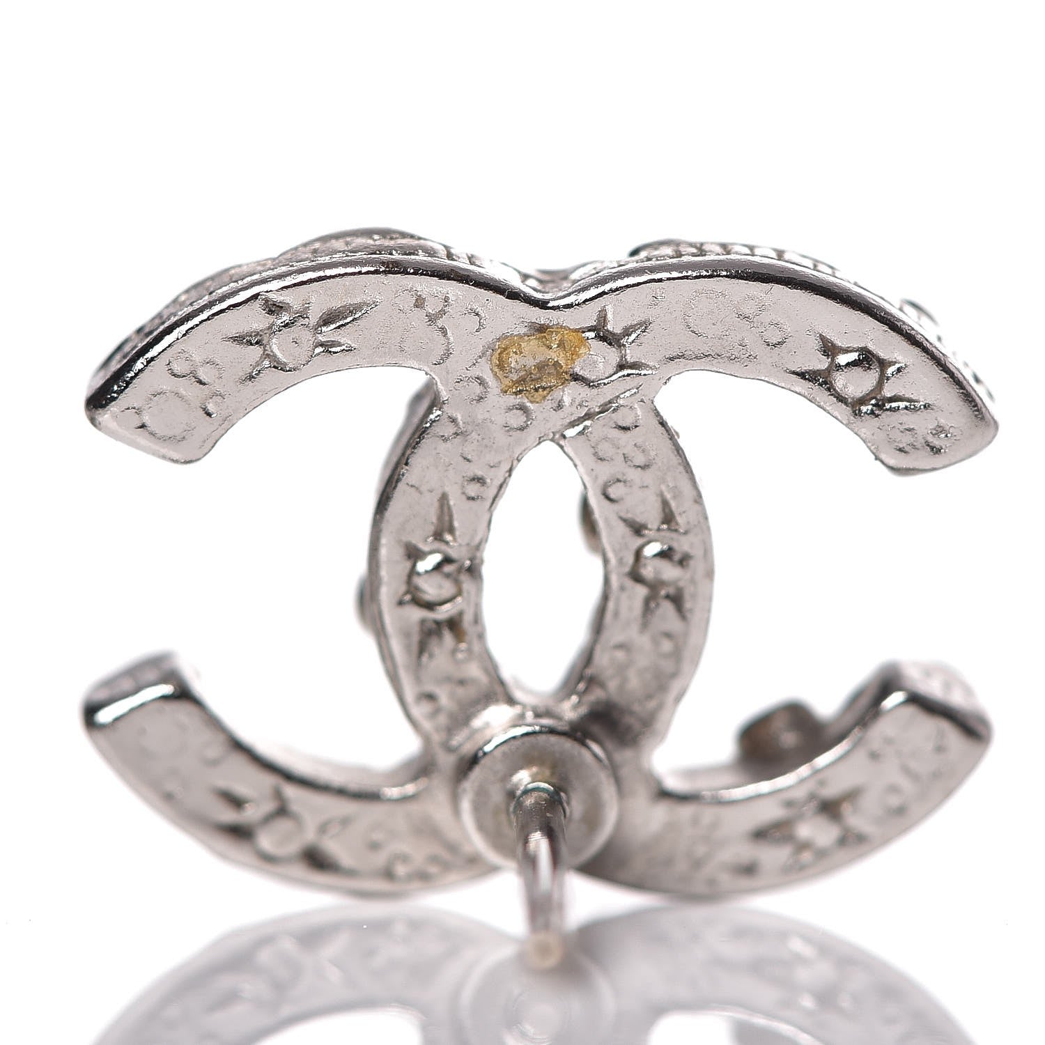 Chanel Crystal Mini CC Earrings Silver 4 of 4