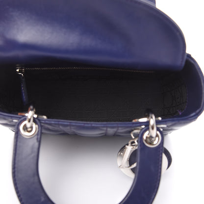 Christian Dior Lambskin Cannage Small Lucky Badges My Lady Dior Navy 5 of 15