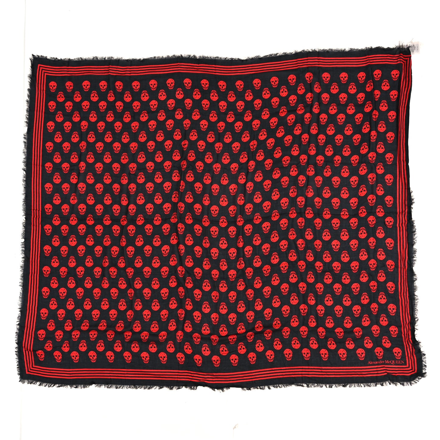 Modal Silk Skull Scarf Black Red