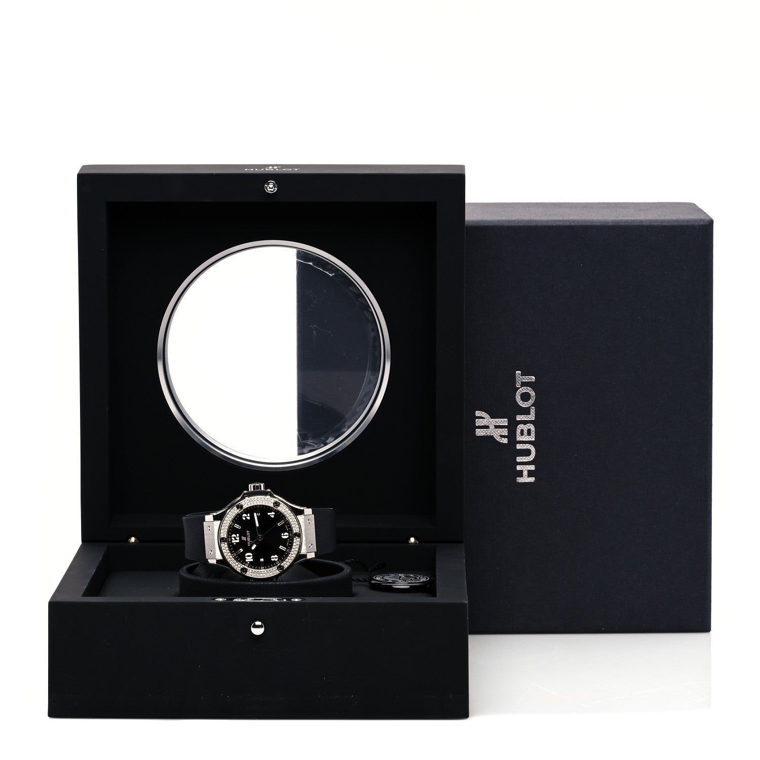 Hublot Stainless Steel Rubber Diamond Pave Bezel 38mm Big Bang Quartz Watch Black 361.SX.1270.RX.1104 5 of 5