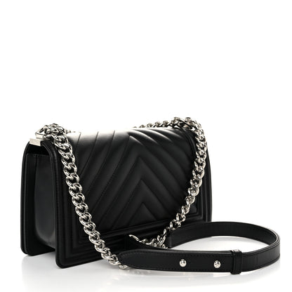 Chanel Calfskin Chevron Quilted Medium Boy Flap Black 3 of 11