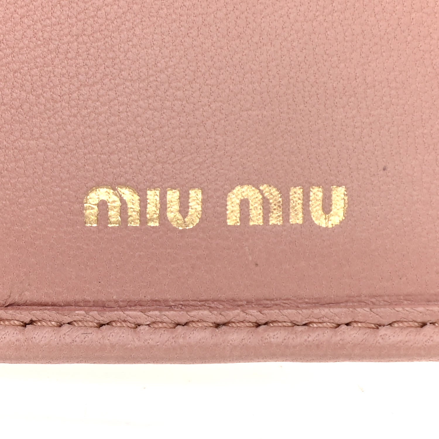 Miu Miu Nappa Matelasse Chain Card Holder Orchidea 5 of 9