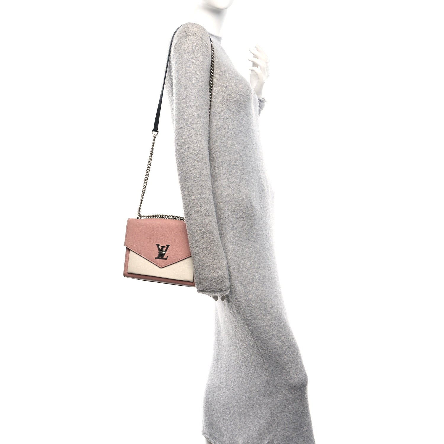Louis Vuitton Soft Calfskin My Lockme Chain Bag BB Rose Boudoir Creme 2 of 17