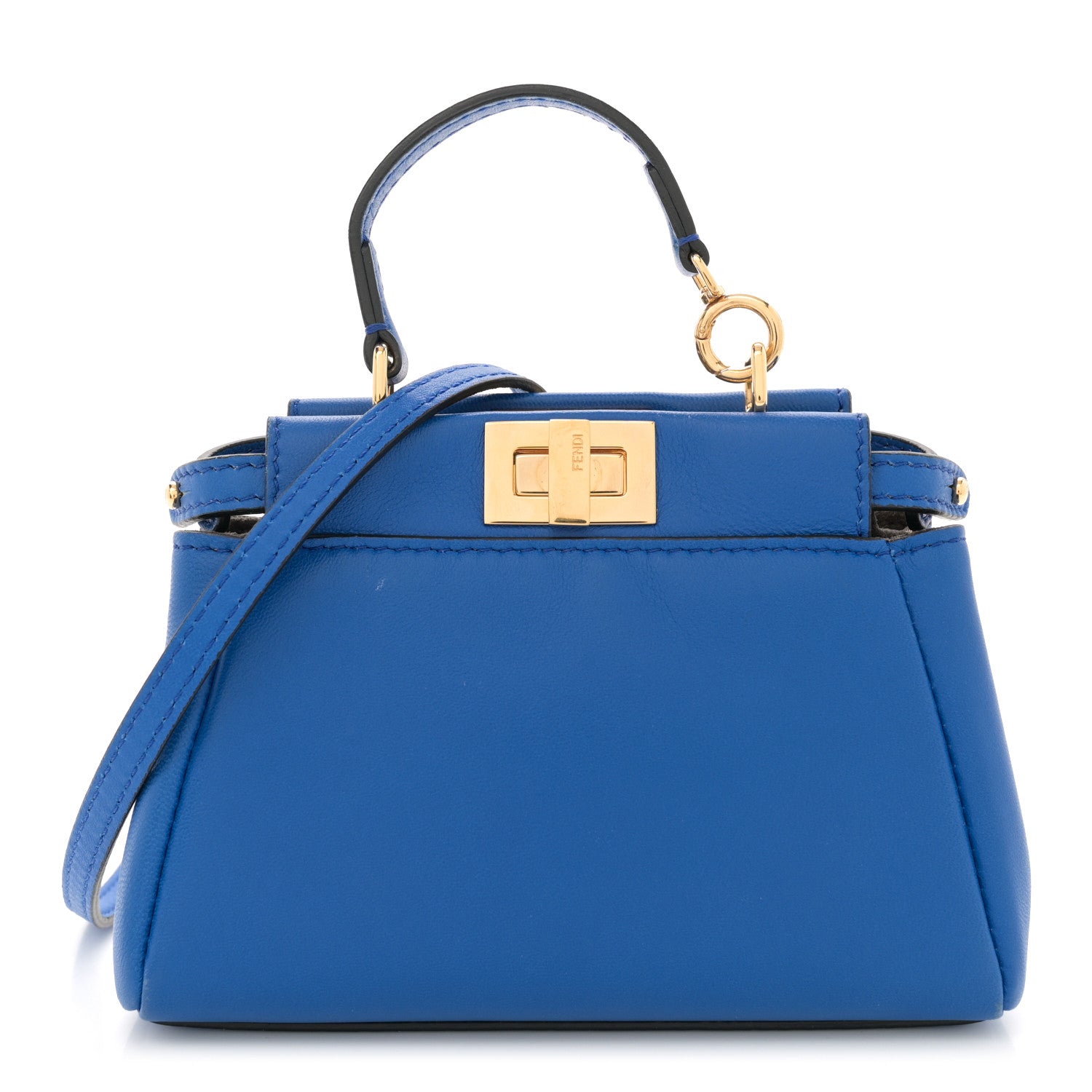 Fendi Nappa Micro Peekaboo Iconic Satchel Bluette 1 of 11