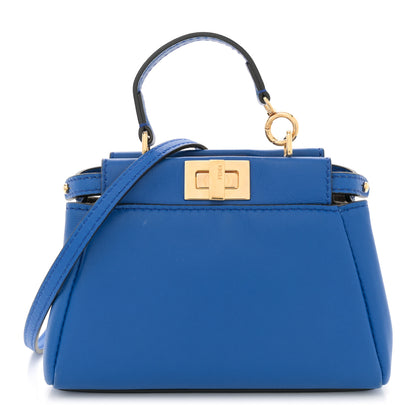 Fendi Nappa Micro Peekaboo Iconic Satchel Bluette 1 of 11