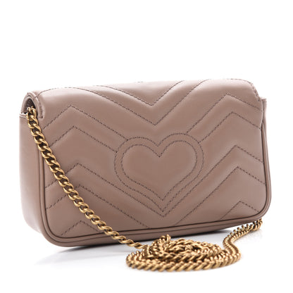 Gucci Calfskin Matelasse Super Mini GG Marmont Shoulder Bag Porcelain Rose 3 of 11