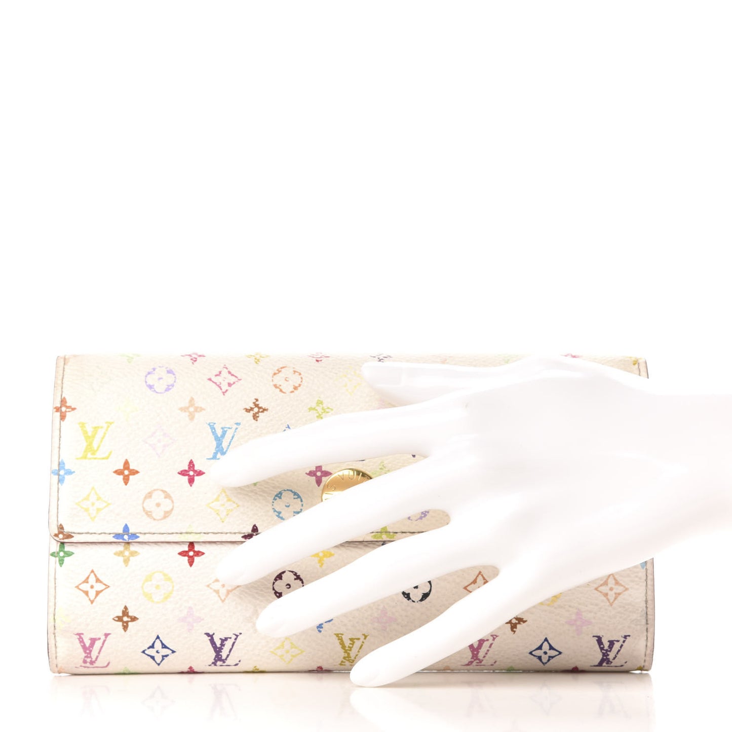 Monogram Multicolor Sarah Wallet White Litchi