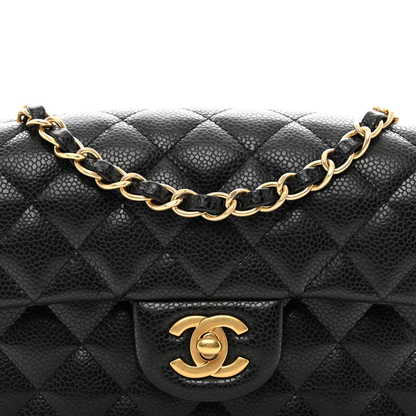 Caviar Quilted Mini Rectangular Flap Black