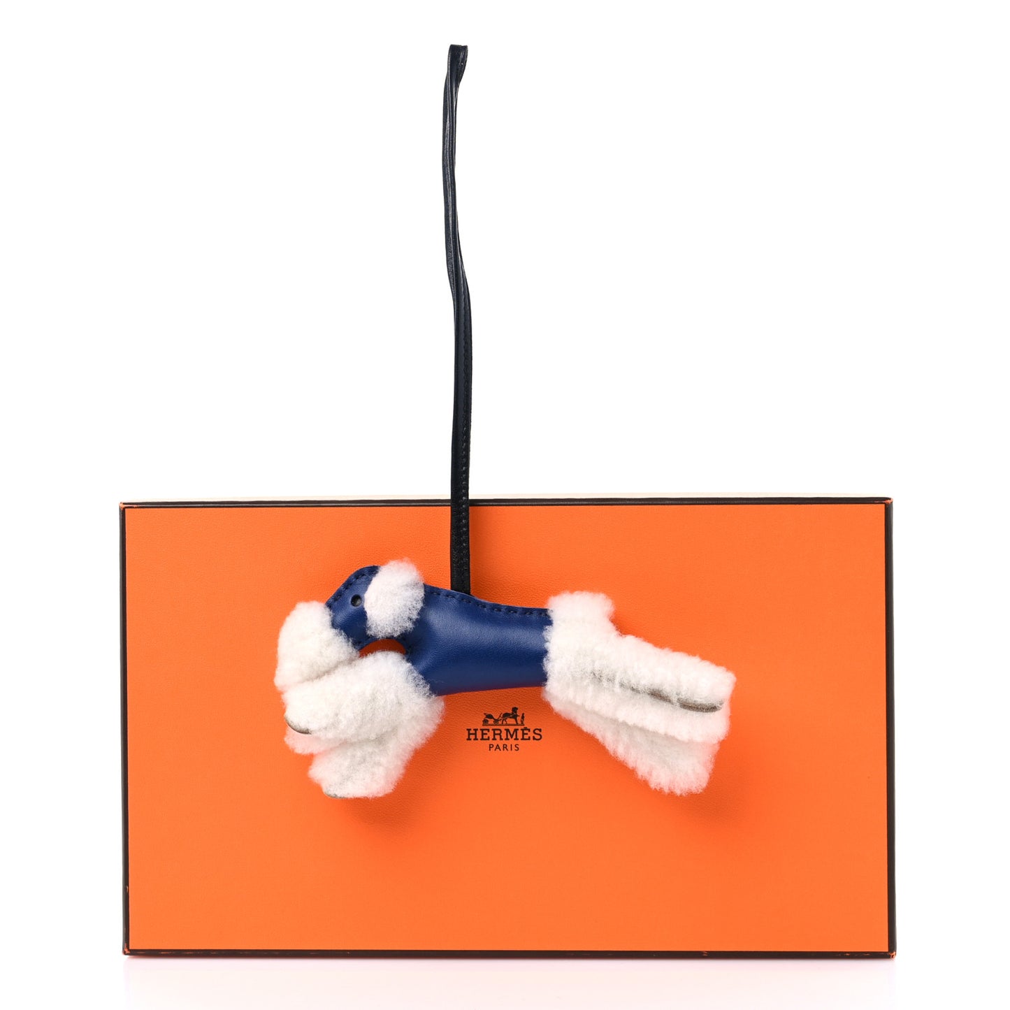 Milo Lambskin Shearling Budy Charm Bleu Saphir