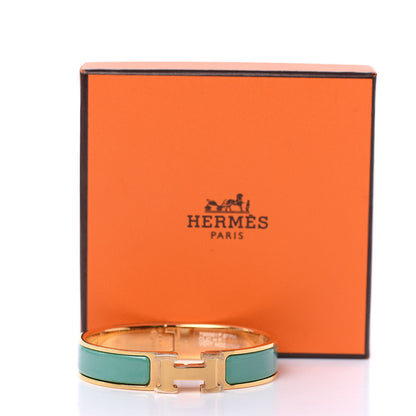 Hermes Enamel Narrow Clic Clac H Bracelet PM Vert Moderne 6 of 6