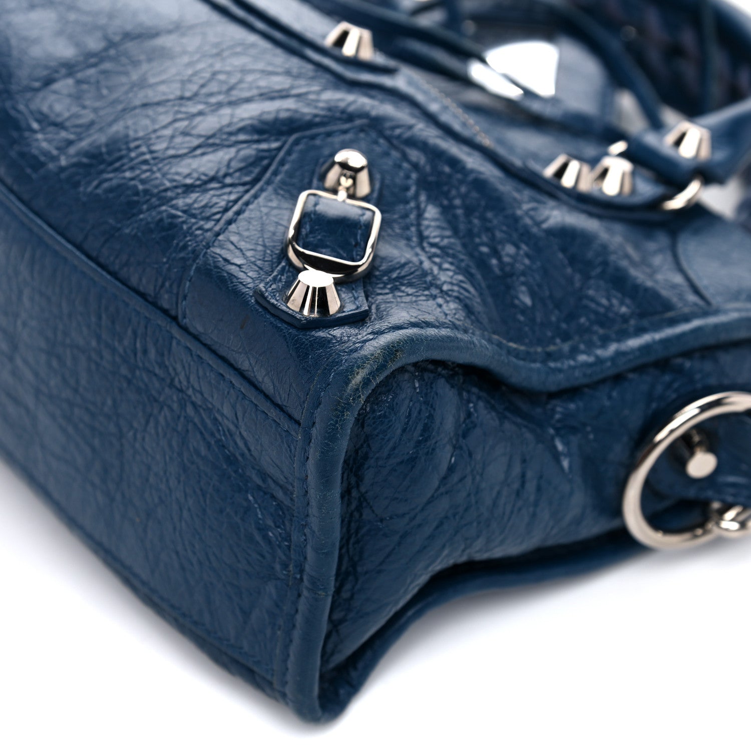Balenciaga Agneau Classic Silver Hardware Mini City Bleu Profond 8 of 19