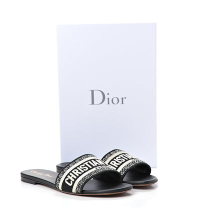 Christian Dior Canvas Embroidered Dway Mules Slide Sandals 40 Deep Blue 11 of 11