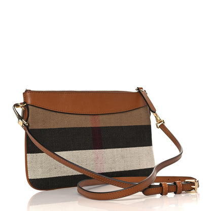 Burberry Mega Check Peyton Crossbody Clutch Bag Saddle Brown 3 of 10