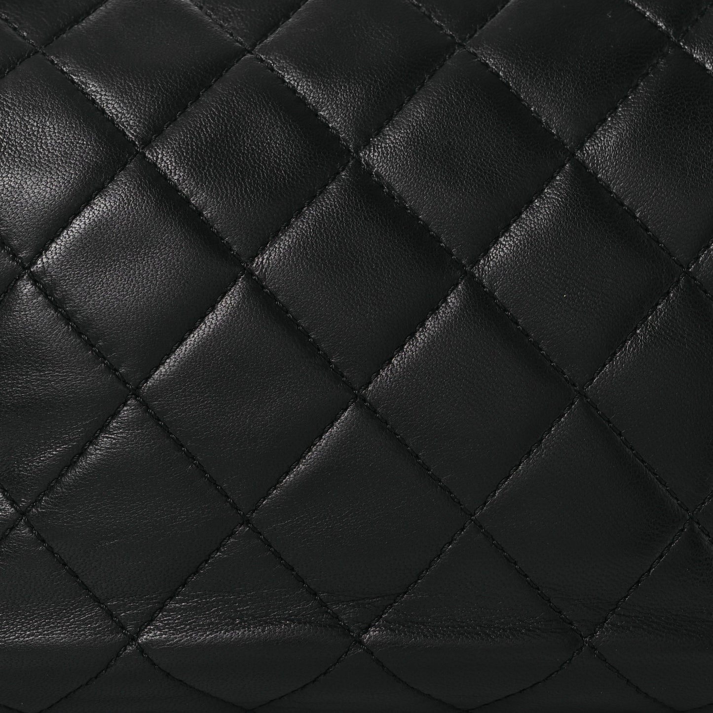 Lambskin Quilted Metal Frame Clutch Black
