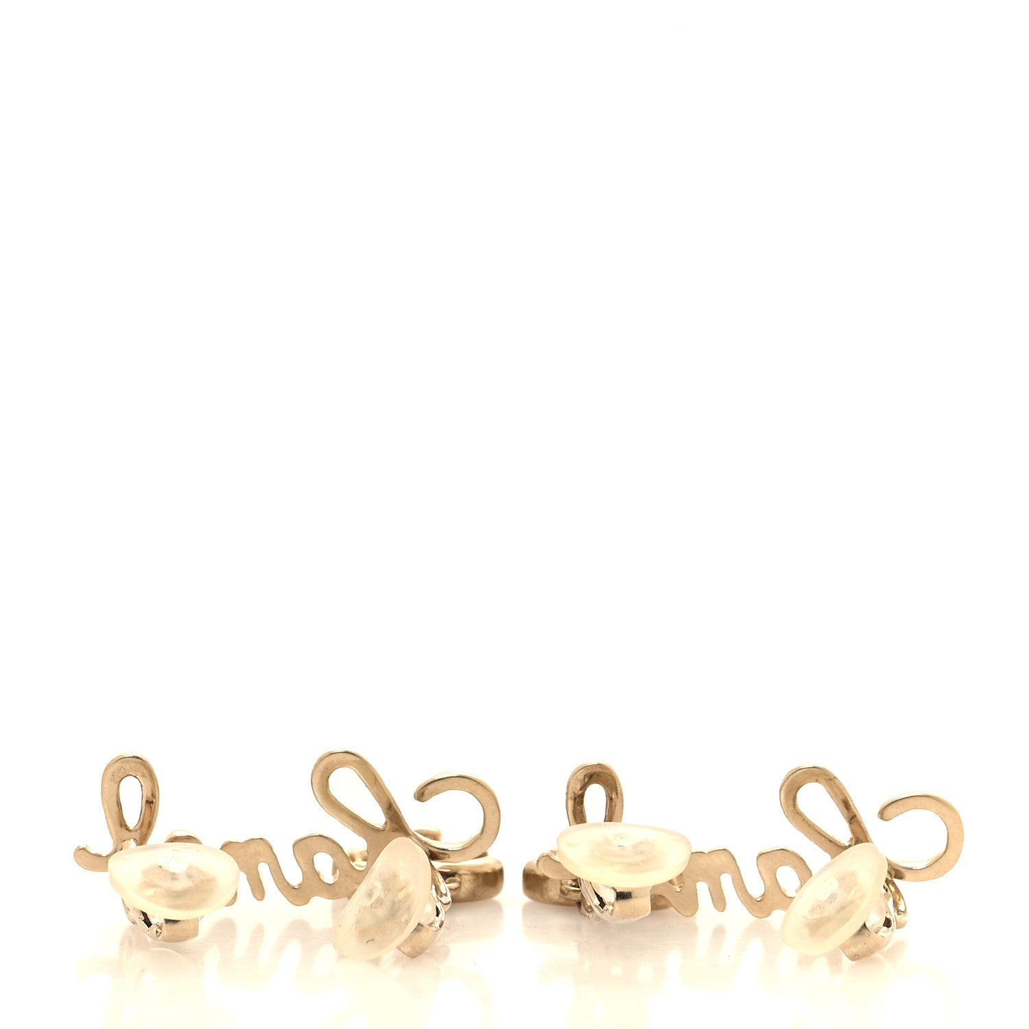 Chanel Metal Logo CC Turnlock Clip On Earrings Gold 3 of 5
