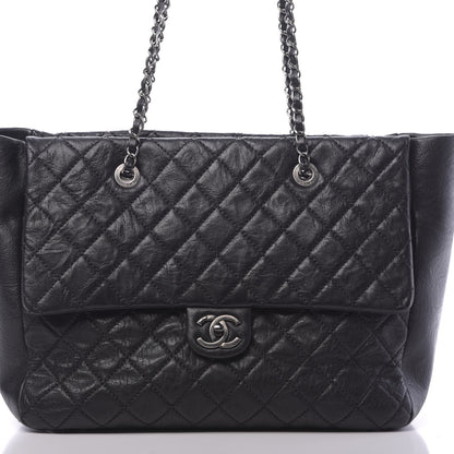 Chanel Crumpled Lambskin Quilted Large Tote Black 13 of 14