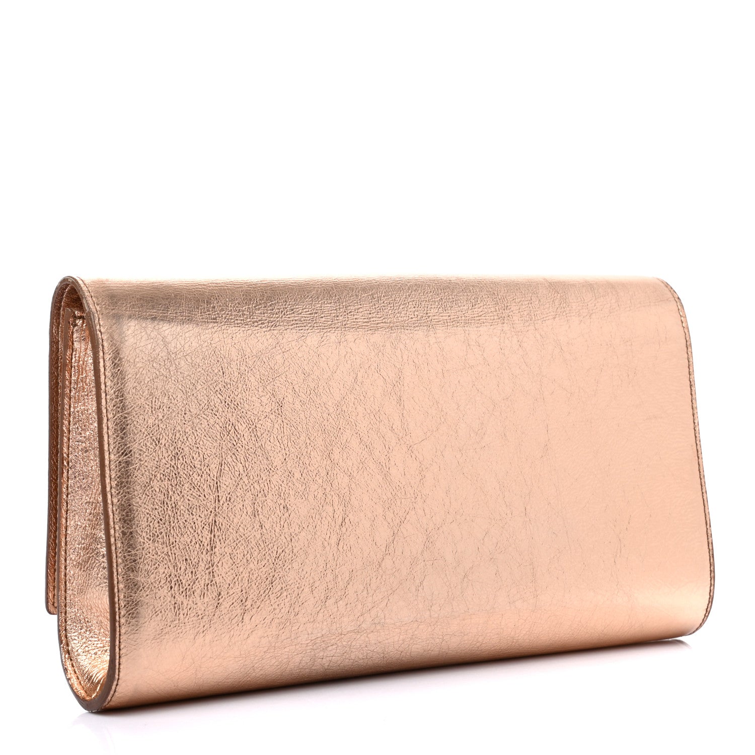 Saint Laurent Metallic Calfskin Monogram Large Belle De Jour Clutch Rose Gold 3 of 7