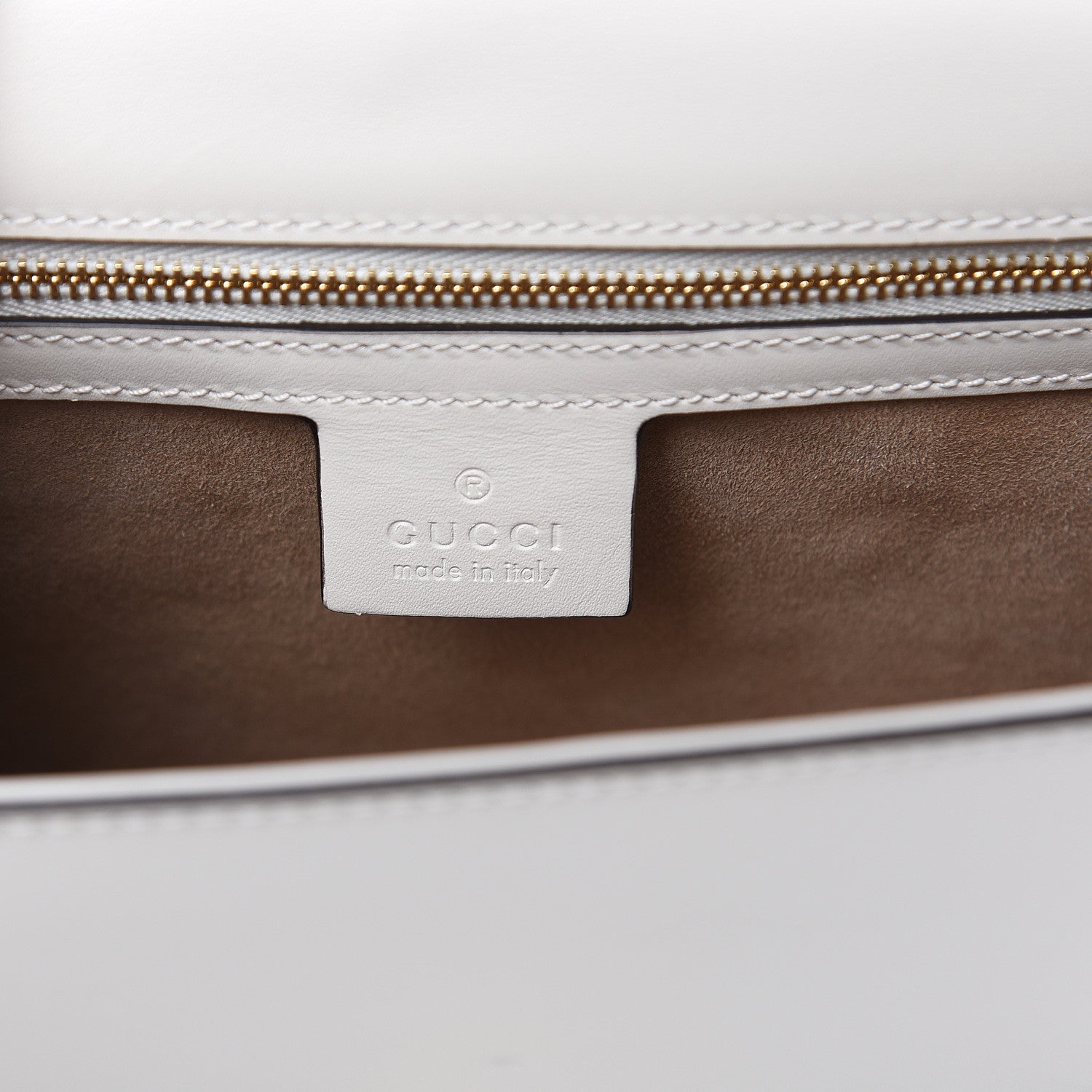 Gucci Calfskin Embroidered Small Sylvie Shoulder Bag White 7 of 11