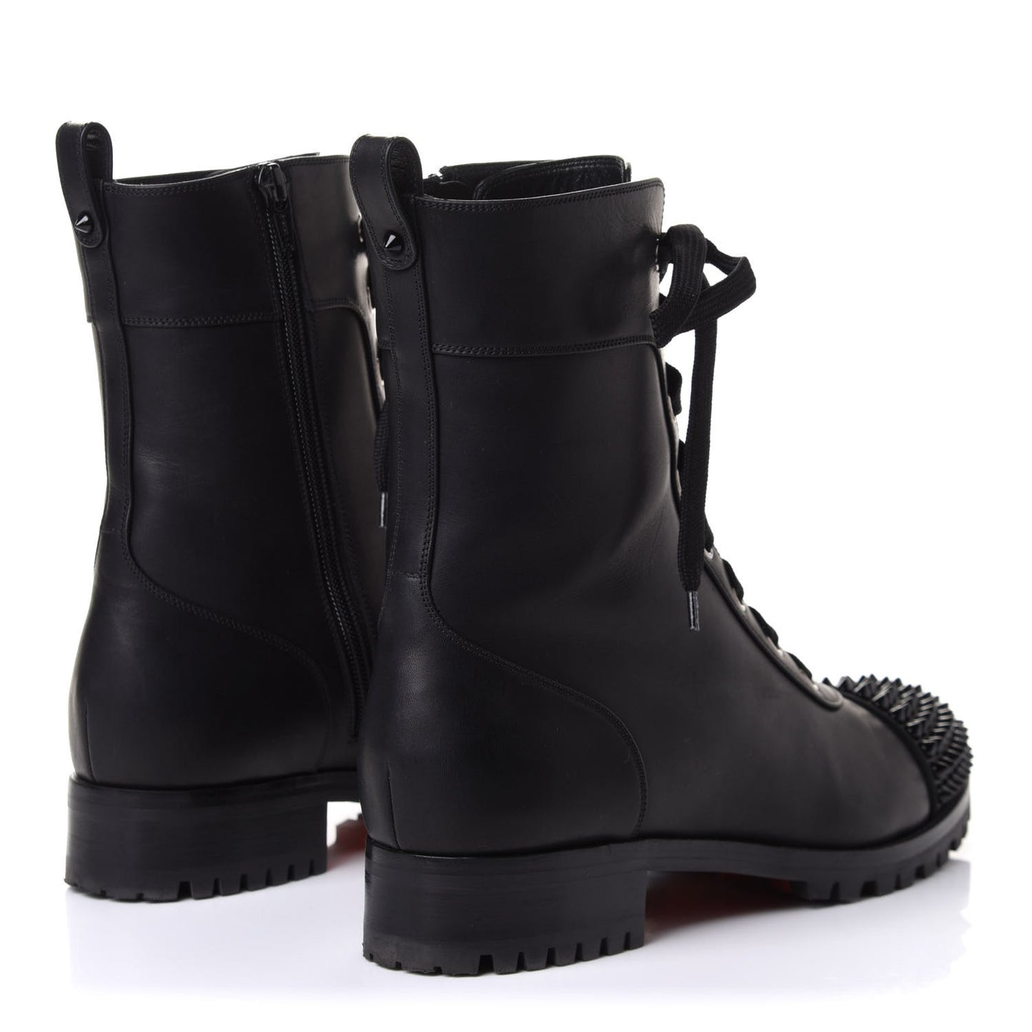 Calfskin Spikes TS Croc Flat Boots 40 Black