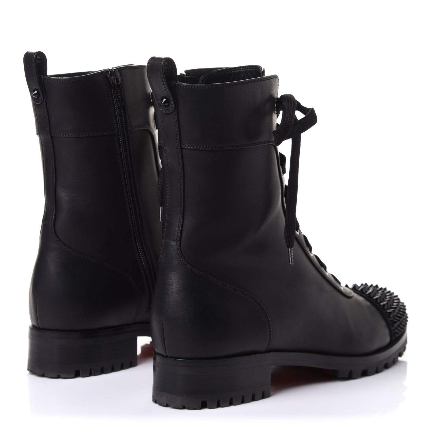 Christian Louboutin Calfskin Spikes TS Croc Flat Boots 40 Black 4 of 10