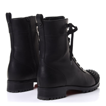 Christian Louboutin Calfskin Spikes TS Croc Flat Boots 40 Black 4 of 10