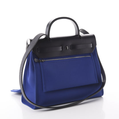 Hermes Toile Vache Hunter Herbag Zip 31 PM Bleu Electrique Bleu Indigo 2 of 7