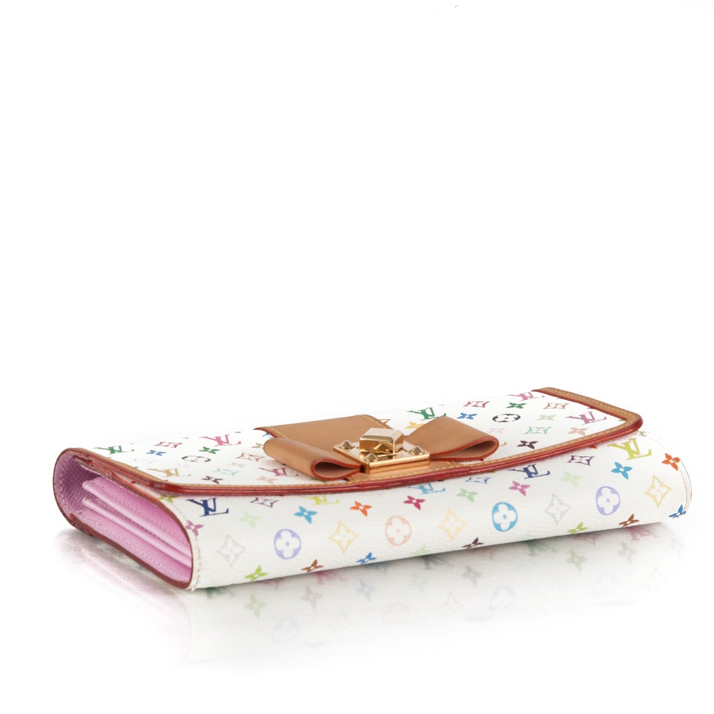 Monogram Multicolor Sarah Noeud Wallet White Litchi