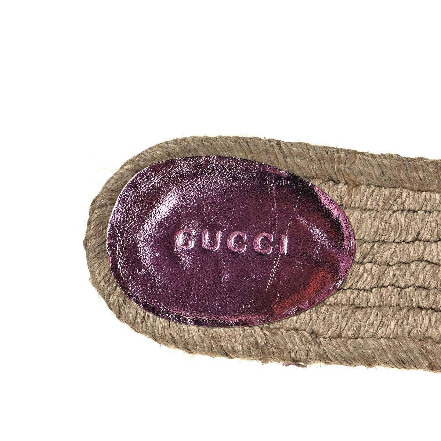 Metallic Nappa Matelasse GG Marmont Espadrille Slide Sandals 38.5 Rosa