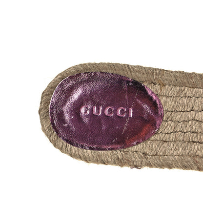 Gucci Metallic Nappa Matelasse GG Marmont Espadrille Slide Sandals 38.5 Rosa 8 of 8