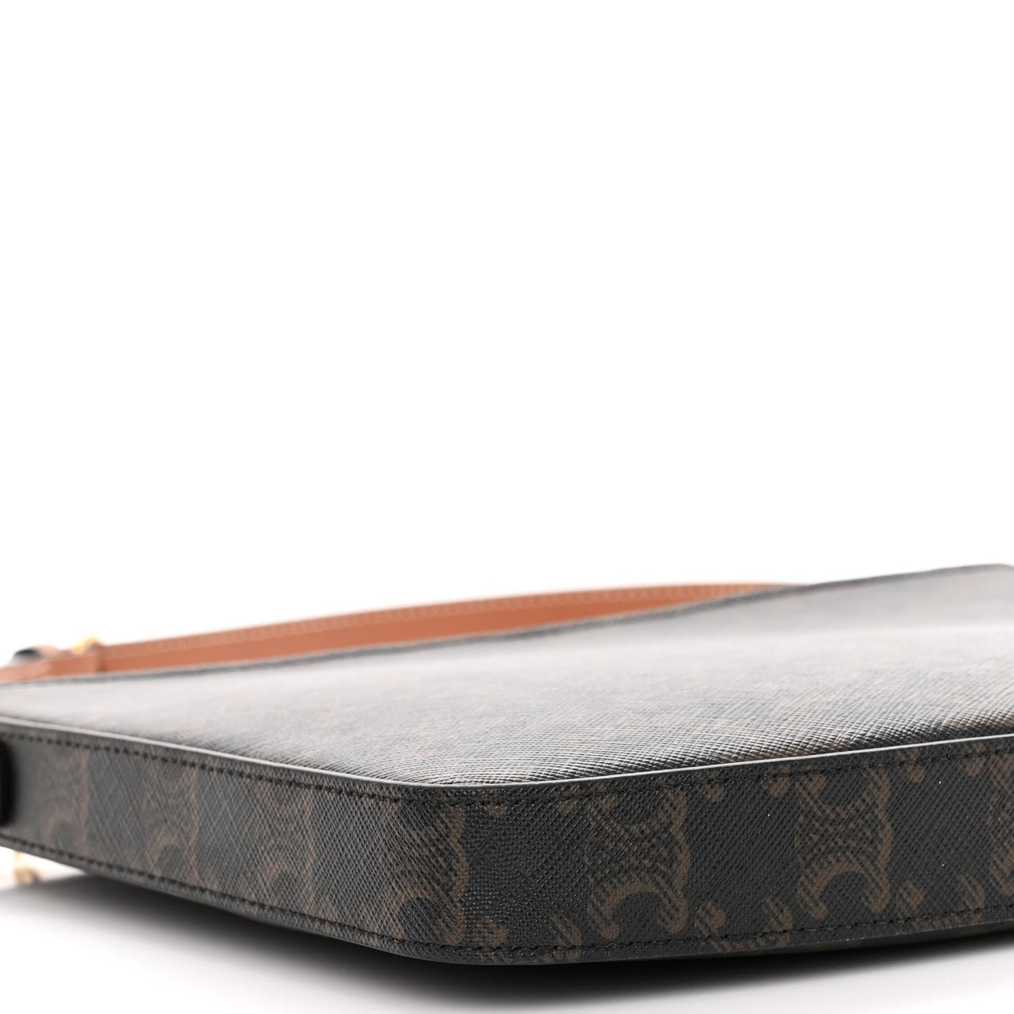Triomphe Canvas Calfskin Medium Croque Bag Tan