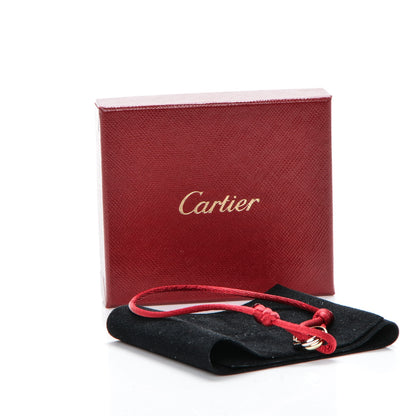 Cartier 18K Pink Yellow White Gold Trinity Cord Bracelet Red 6 of 6