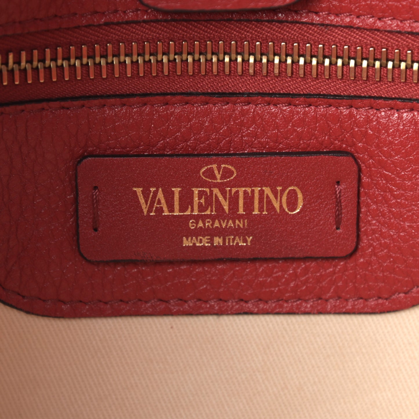 Grained Calfskin Medium Twinkle Studs Hobo Rosso Valentino