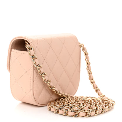 Chanel Caviar Quilted Mini Clutch With Chain Light Beige 3 of 11