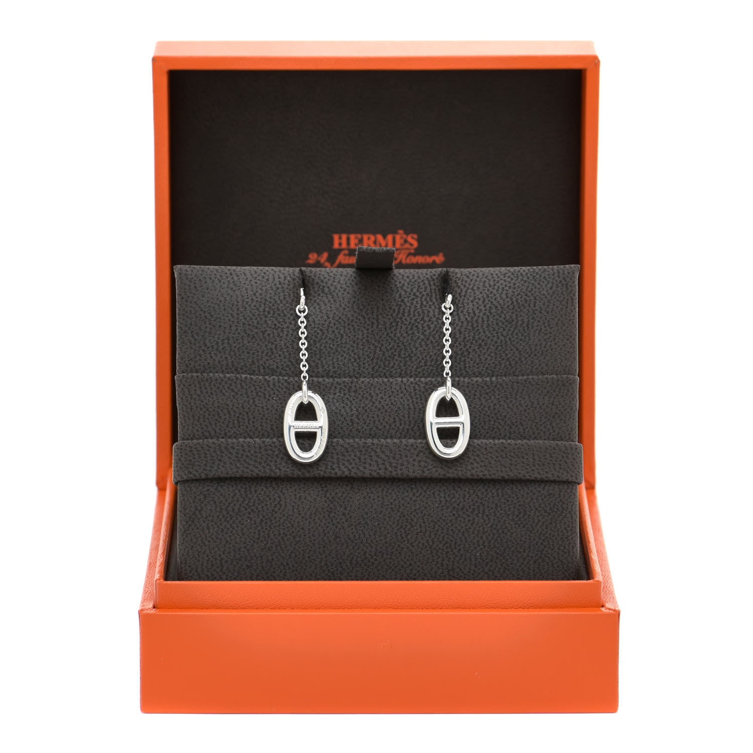 Hermes Sterling Silver Farandole Drop Earrings 6 of 6