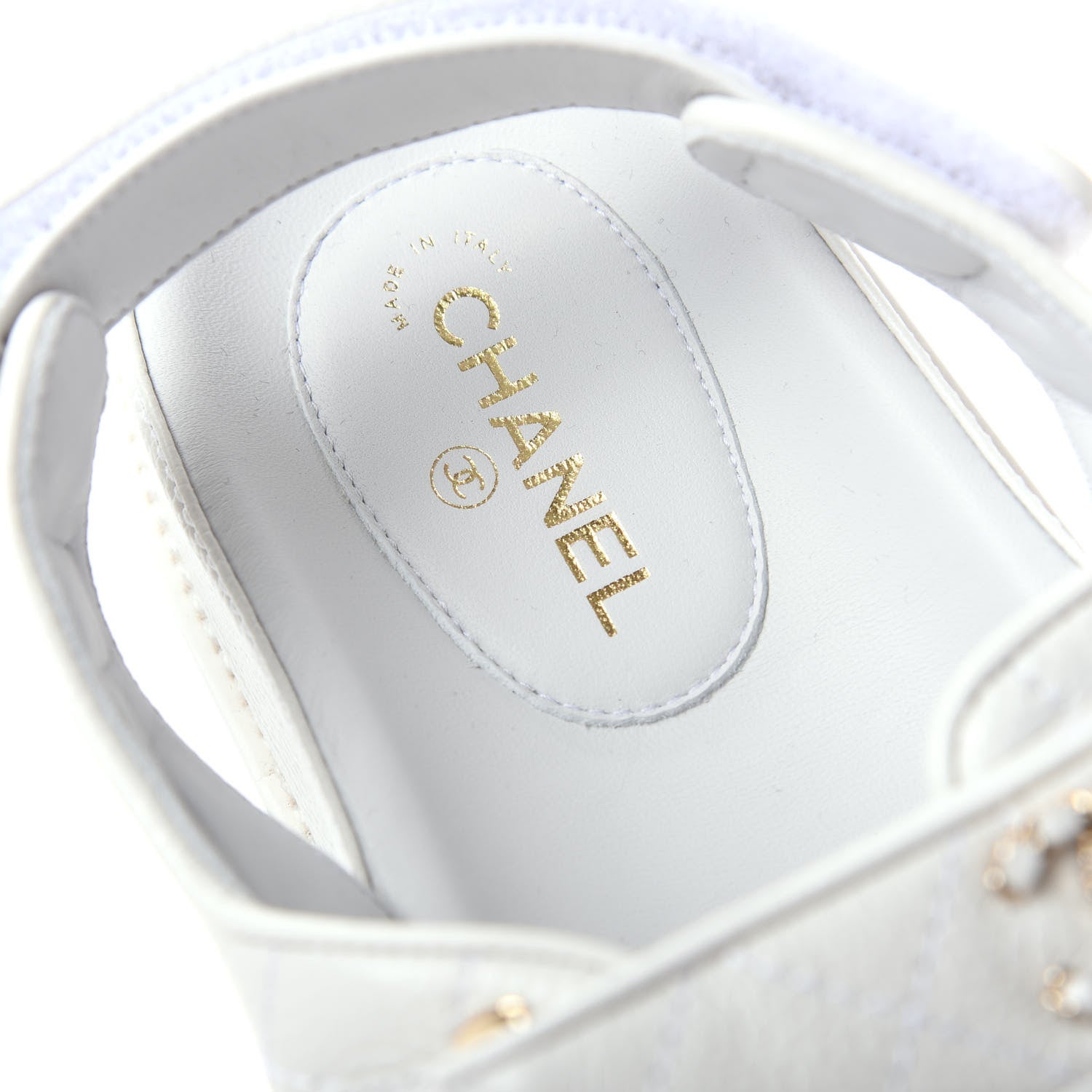 Chanel Grained Calfskin Velcro Dad Sandals 39.5 White 8 of 11