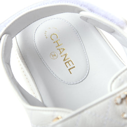 Chanel Grained Calfskin Velcro Dad Sandals 39.5 White 8 of 11