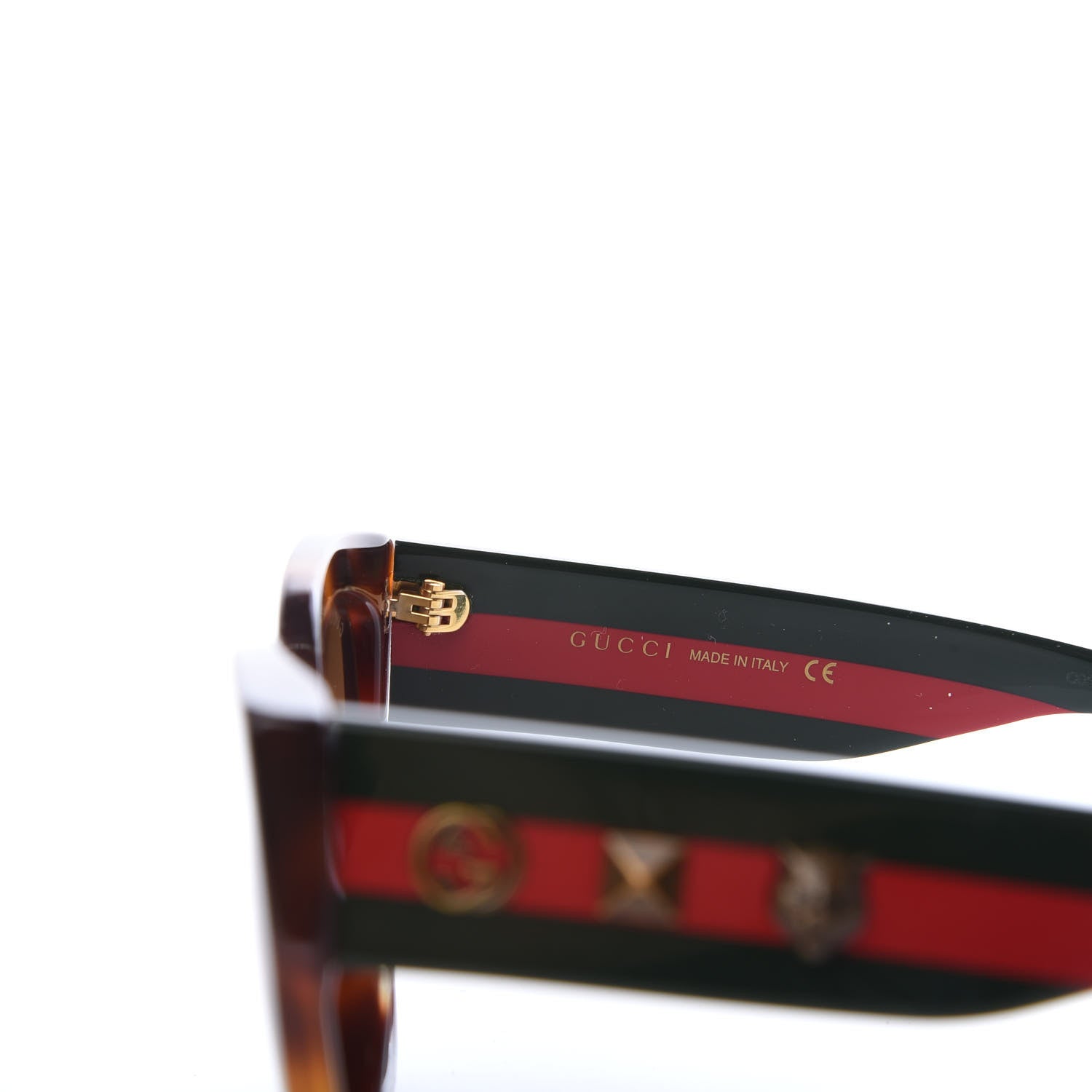 Gucci Acetate Square Frame Web Sunglasses GG0059S Tortoise 5 of 8