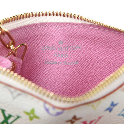Louis Vuitton Monogram Multicolor Key Pouch White Litchi 6 of 7