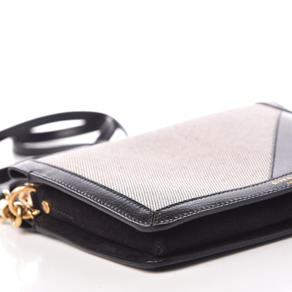 Givenchy Suede Calfskin Canvas GV Cross Shoulder Bag Black 8 of 9