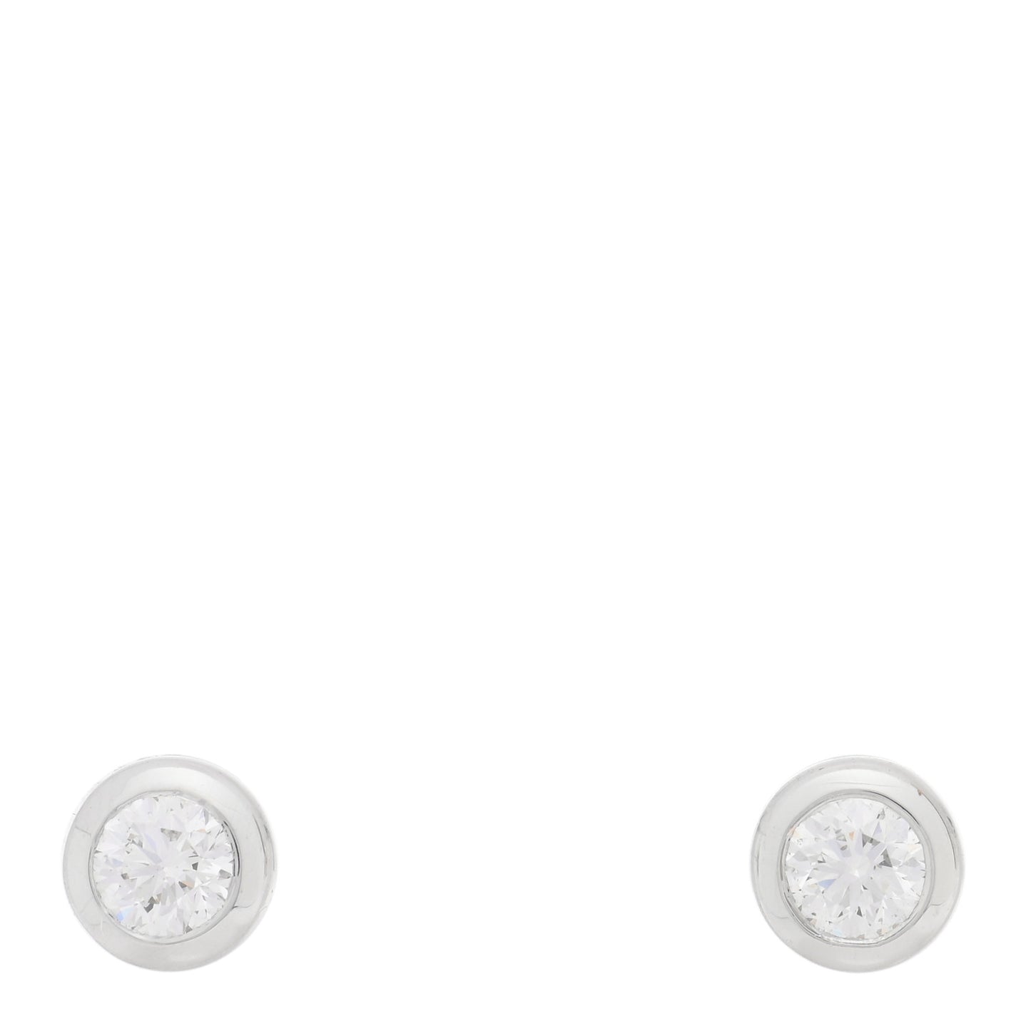 18K White Gold Diamond .46ctw Bezel Stud Earrings