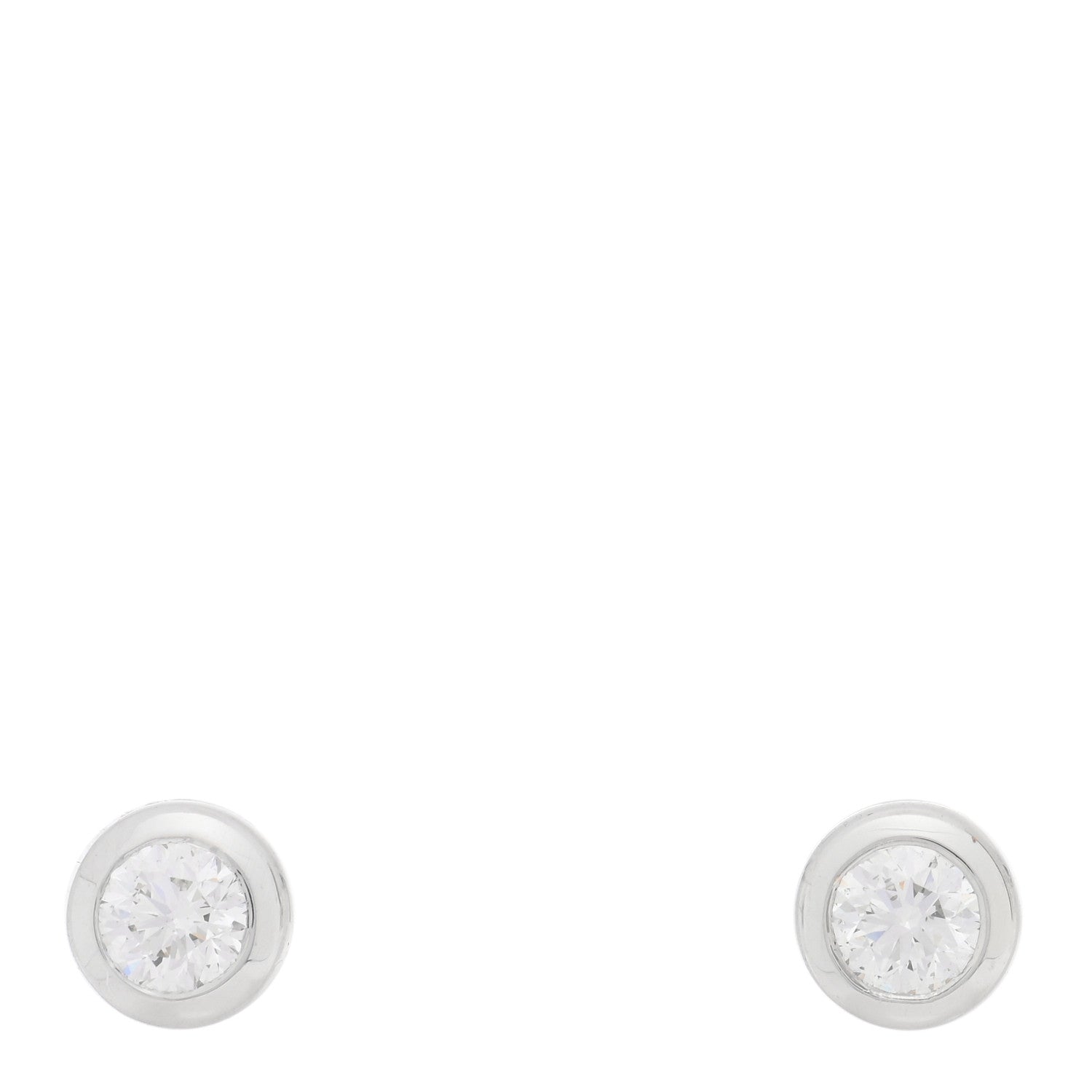 Roberto Coin 18K White Gold Diamond .46ctw Bezel Stud Earrings 1 of 4